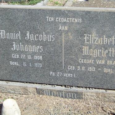 MOUTON Daniel Jacobus Johannes 1908-1973 &amp; Elizabeth Magrietha VAN BRAKEL 1913-1967