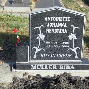 MULLER Antoinette Johanna Hendrina, BIBA 1926-2009