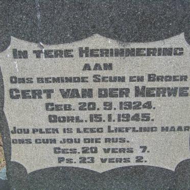 MERWE Gert, van der 1924-1945