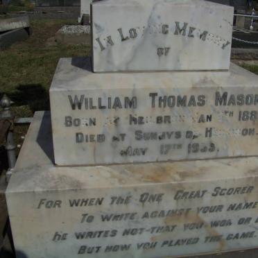 MASON William Thomas 1880-193?