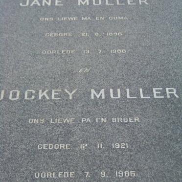 MULLER Jockey 1921-1985 &amp; Jane 1896-1988