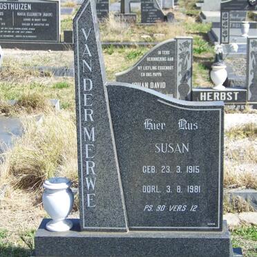MERWE Susan, van der 1915-1981