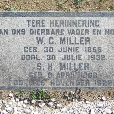 MILLER W.G. 1856-1932 &amp; S.H. 1860-1922