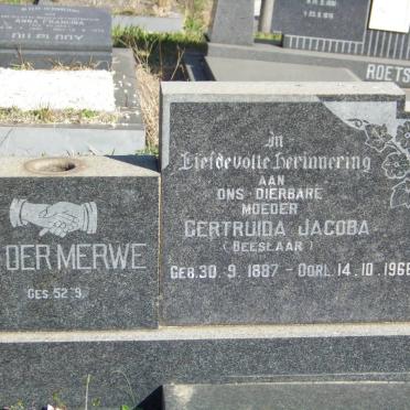 MERWE Gertruida Jacoba, van der nee BEESLAAR 1887-1966