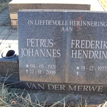 MERWE Petrus Johannes, van der 1921-2000 &amp; Frederika Hendrina 1927-