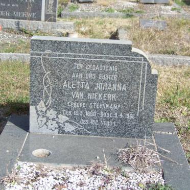 NIEKERK Aletta Johanna, van nee STEENKAMP 1890-1966
