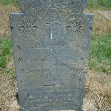 NIEKERK Susara Johanna, van 1899-1901 :: VAN NIEKERK Adriaan Benjamin 1901-1901