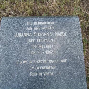 NAUDE Johanna Susanna nee BOOYSEN 1884-1952