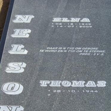 NELSON Thomas 1944- &amp; Elna 1949-2009
