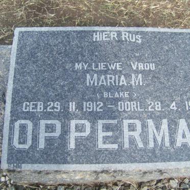 OPPERMAN Maria M. nee BLAKE 1912-1961