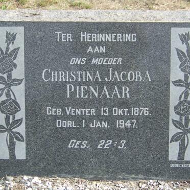 PIENAAR Christina Jacoba nee VENTER 1876-1947