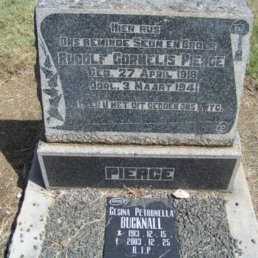 PIERCE Rudolf Cornelis 1918-1941 :: BUCKNALL Gesina Petronella 1913-2003