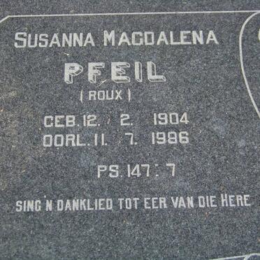 PFEIL Susanna Magdalena nee ROUX 1904-1986