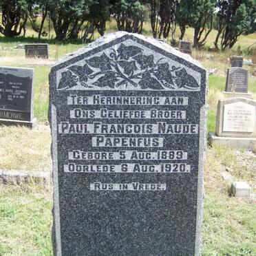 PAPENFUS Paul Francois Naude 1889-1920