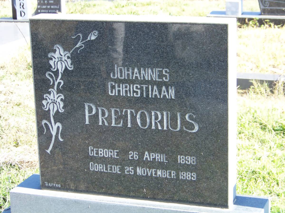 PRETORIUS Johannes Christiaan 1898-1989