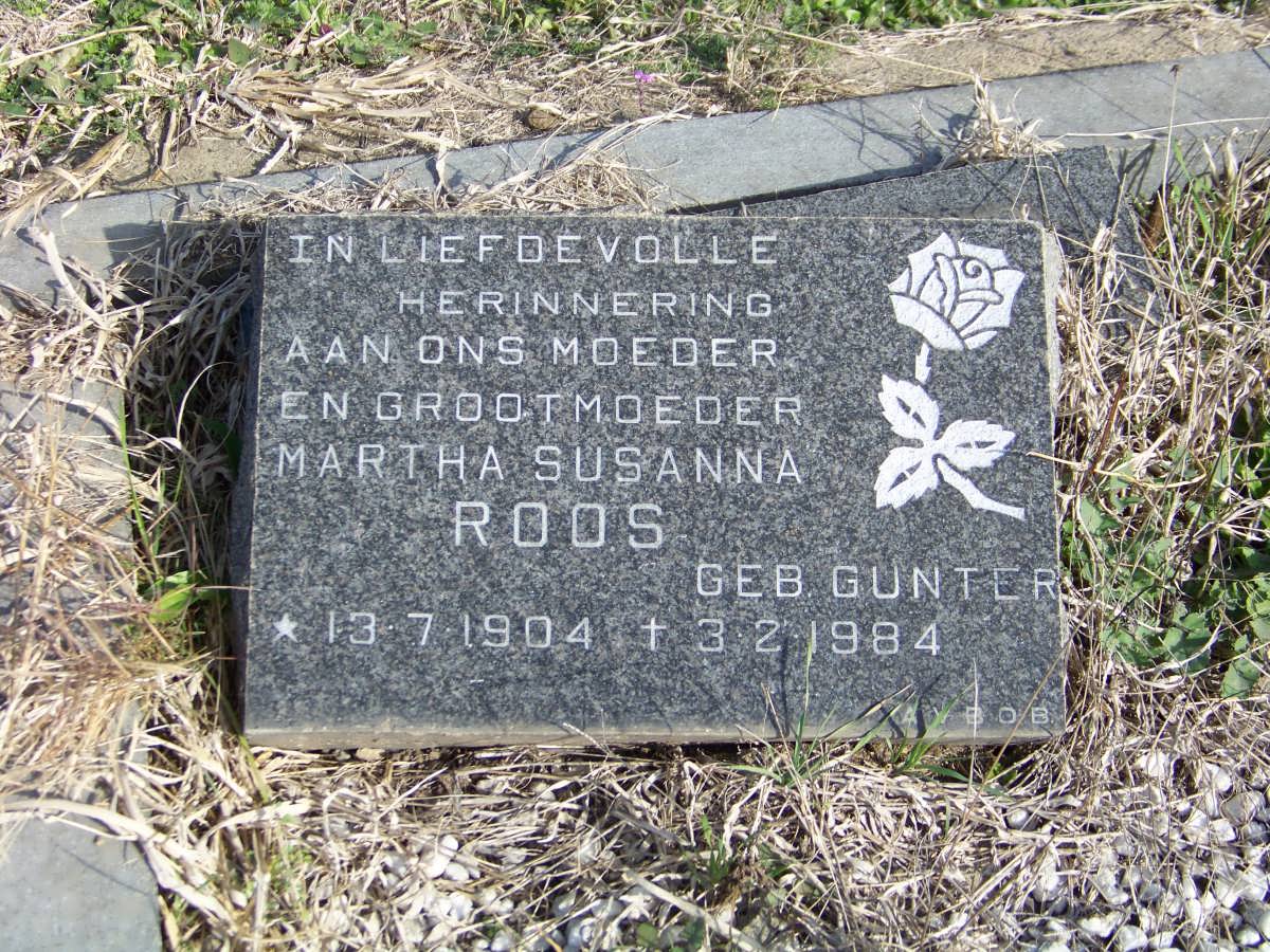 ROOS Martha Susanna nee GUNTER 1904-1984