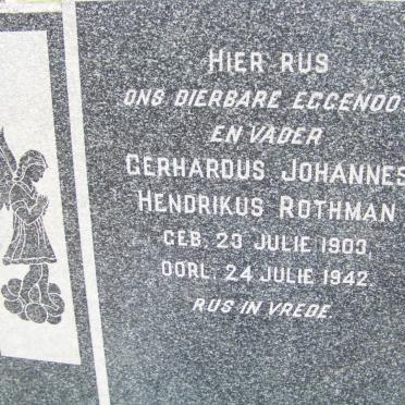 ROTHMAN Gerhardus Johannes Hendrikus 1903-1942