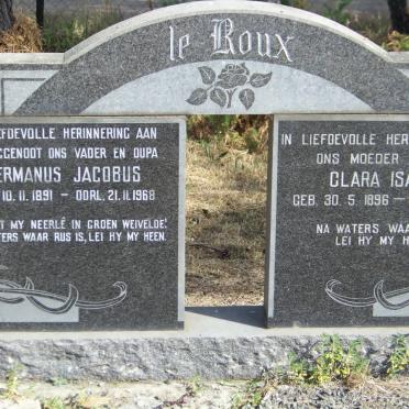 ROUX Hermanus Jacobus, le 1891-1968 &amp; Clara Isabella 1896-1985