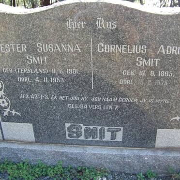 SMIT Cornelius Adriaan 1895-1973 &amp; Hester Susanna TERBLANS 1901-1953