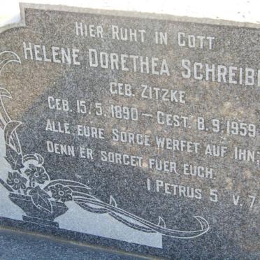 SCHREIBER Helene Dorethea nee ZITZKE 1890-1959
