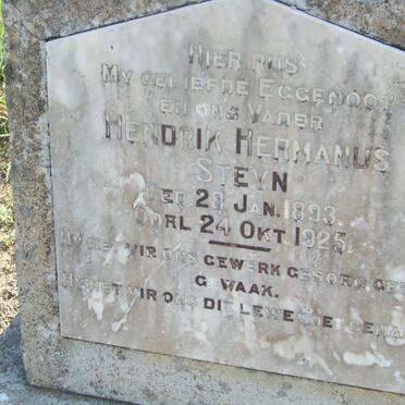 STEYN Hendrik Hermanus 1893-1925