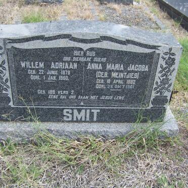 SMIT Willem Adriaan 1878-1950 &amp; Anna Maria Jacoba MEINTJIES 1882-1961