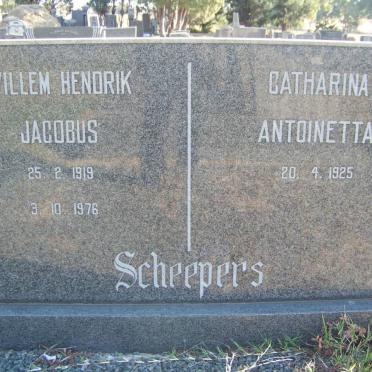 SCHEEPERS Willem Hendrik Jacobus 1919-1976 &amp; Catharina Antoinetta 1925-