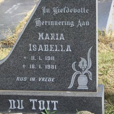 TOIT Maria Isabella, du 1911-1981
