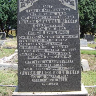 TOIT Petrus Jacobus, du 1904-1968 &amp; Helena Susanna CROWTHER 1910-1949