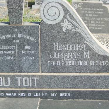 TOIT Johannes Stephanus, du 1887-1963 &amp; Hendrika Johanna M. PRINSLOO 1890-1973 _2