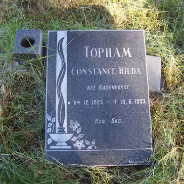 TOPHAM Constance Hilda nee BADENHORST 1923-1993