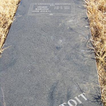 TOIT Ingrid Marlene, du nee ZYLKA 1954-2001