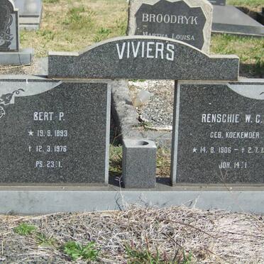VIVIERS Gert P. 1893-1976 &amp; Renschie W.C.F. KOEKEMOER 1906-1970