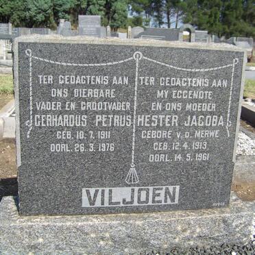 VILJOEN Gerhardus Petrus 1911-1976 &amp; Hester Jacoba V.D. MERWE 1913-1961