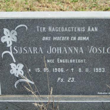 VOSLOO Susara Johanna nee ENGELBRECHT 1906-1993