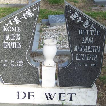 WET Jacobus Ignatius, de 1929-1997 &amp; Anna Margaretha Elizabeth 1931-
