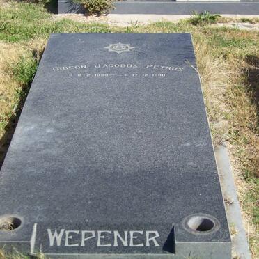 WEPENER Gideon Jacobus Petrus 1939-1980