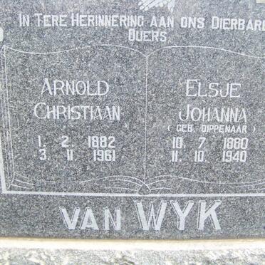 WYK Arnold Christiaan, van 1882-1961 &amp; Elsje Johanna DIPPENAAR 1880-1940