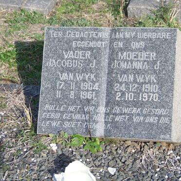 WYK Jacobus J., van 1904-1961 &amp; Johanna J. 1910-1970