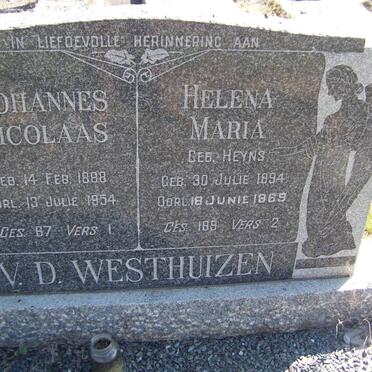 WESTHUIZEN Johannes Nicolaas, v.d. 1888-1954 &amp; Helena Maria HEYNS 1894-1969