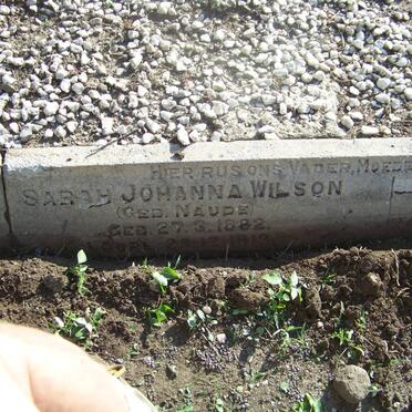 WILSON Sarah Johanna nee NAUDE 1882-1913