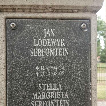SERFONTEIN Jan Lodewyk 1945-2014 &amp; Stella Margrieta ODENDAAL 1942-