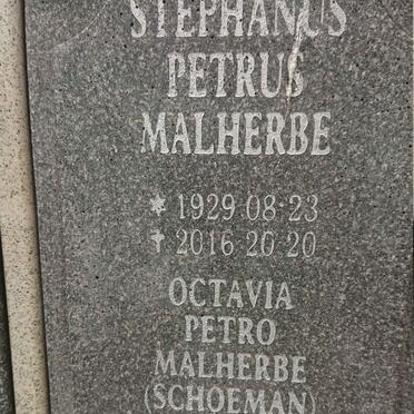 MALHERBE Stephanus Petrus 1929-2016 &amp; Octavia Petro SCHOEMAN 1943-