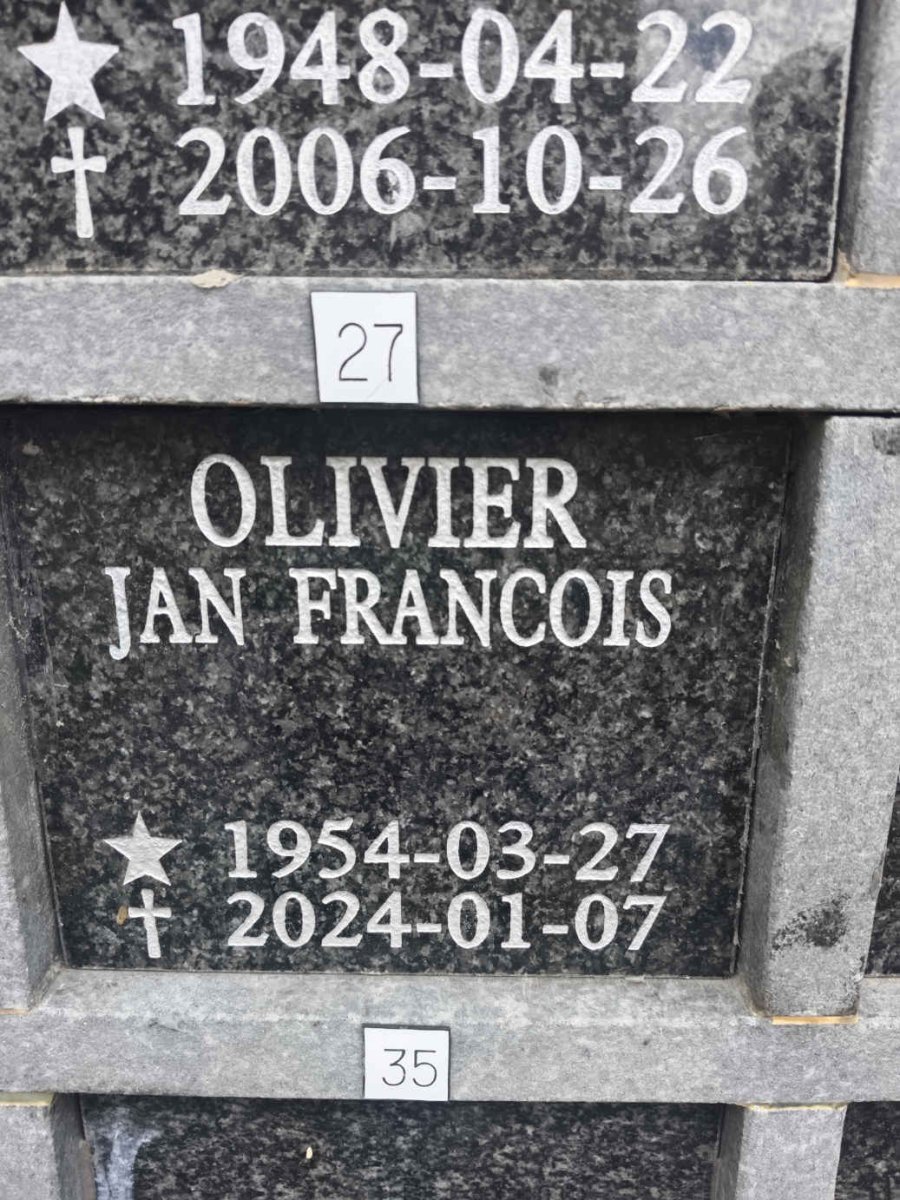 OLIVIER Jan Francois 1954-2024
