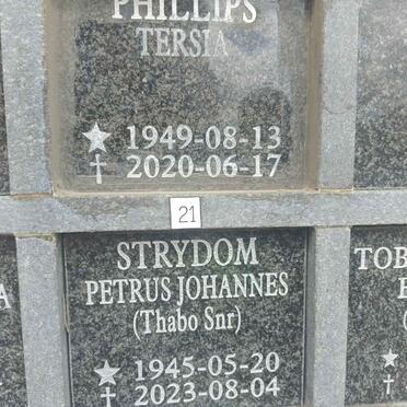 STRYDOM Petrus Johannes 1945-2023