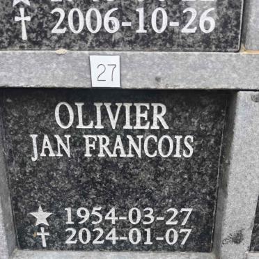 OLIVIER Jan Francois 1954-2024