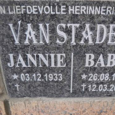 STADEN Jannie, van 1933- &amp; Baby 1937-2018