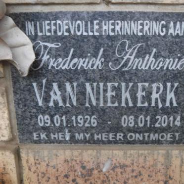 NIEKERK Frederick Anthonie, van 1926-2014