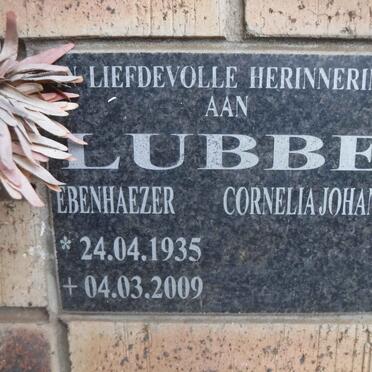 LUBBE Ebenhaezer 1935-2009 &amp; Cornelia Johanna