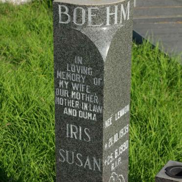 BOEHM Iris Susan nee LENNON 1935-1990